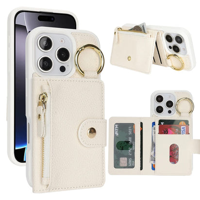 Elegant Leather Zipper Wallet Case™