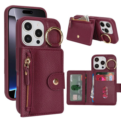 Elegant Leather Zipper Wallet Case™