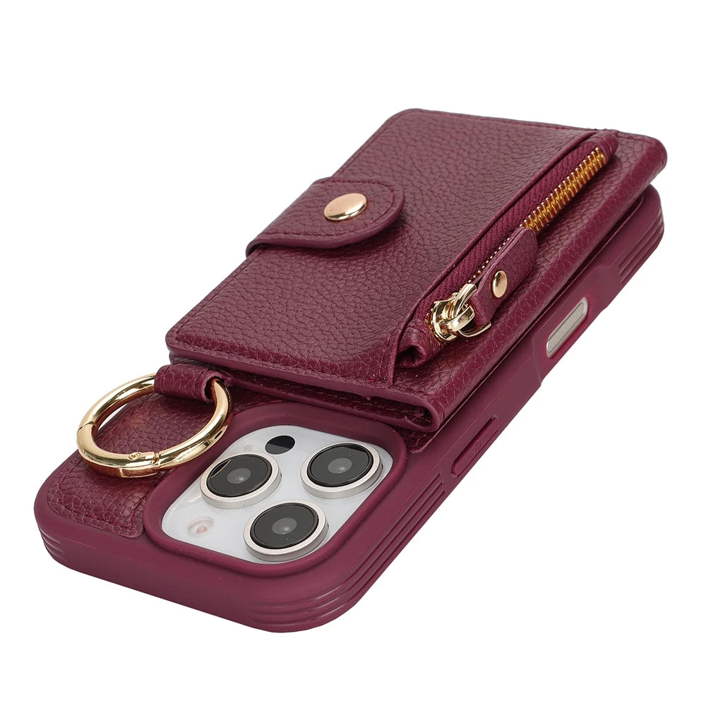 Elegant Leather Zipper Wallet Case™