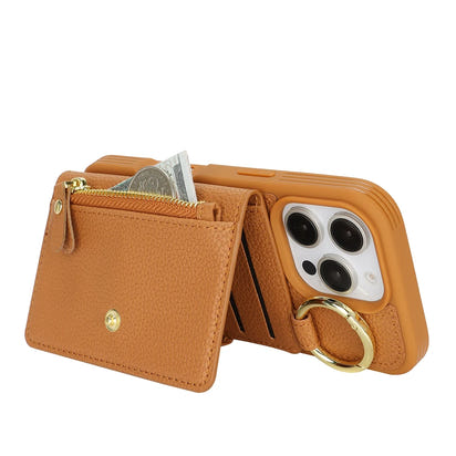Elegant Leather Zipper Wallet Case™